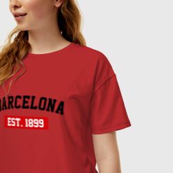 Женская футболка хлопок Oversize FC Barcelona Est. 1899 - фото 2