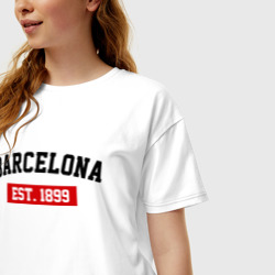 Женская футболка хлопок Oversize FC Barcelona Est. 1899 - фото 2