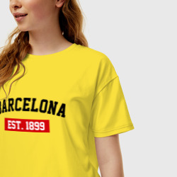 Женская футболка хлопок Oversize FC Barcelona Est. 1899 - фото 2