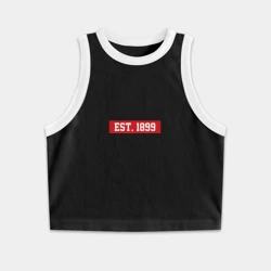 Женская укороченная майка-топ хлопок FC Barcelona Est. 1899