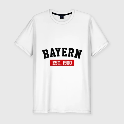 Мужская футболка хлопок Slim FC Bayern Est. 1900