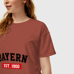 Женская футболка хлопок Oversize FC Bayern Est. 1900 - фото 2