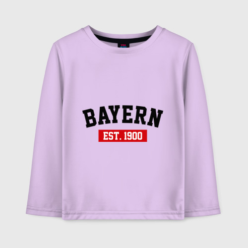 Детский лонгслив хлопок FC Bayern Est. 1900, цвет лаванда