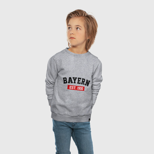 Детский свитшот хлопок с принтом FC Bayern Est 1900, вид сбоку #3