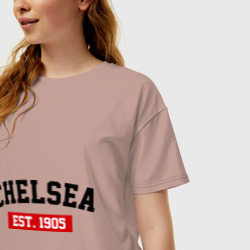 Женская футболка хлопок Oversize FC Chelsea Est. 1905 - фото 2