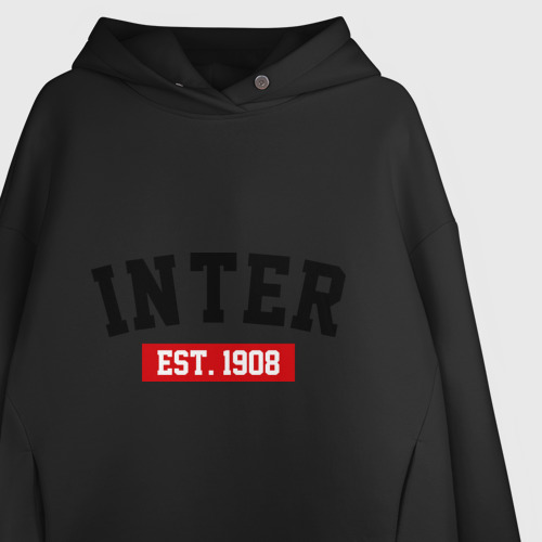 Женское худи Oversize хлопок FC Inter Est. 1908, цвет черный - фото 3