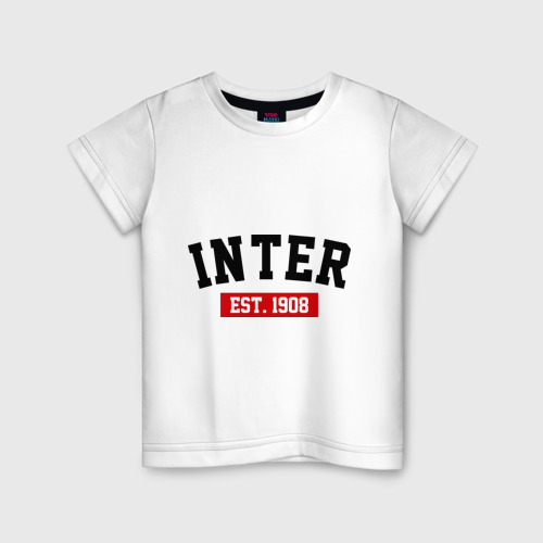 Детская футболка хлопок FC Inter Est. 1908, цвет белый