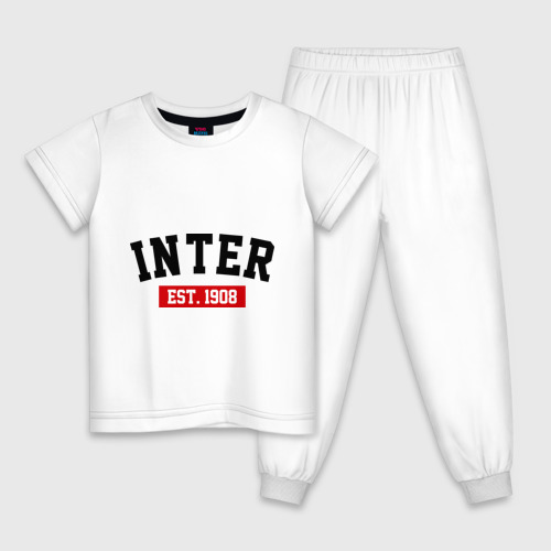 Детская пижама хлопок FC Inter Est. 1908, цвет белый