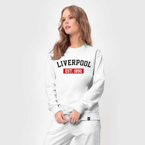 Женский костюм хлопок FC Liverpool Est. 1892, цвет белый - фото 5