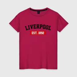 Женская футболка хлопок FC Liverpool Est. 1892