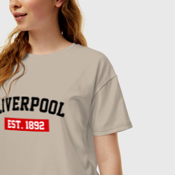 Женская футболка хлопок Oversize FC Liverpool Est. 1892 - фото 2