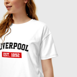 Женская футболка хлопок Oversize FC Liverpool Est. 1892 - фото 2