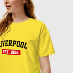 Женская футболка хлопок Oversize FC Liverpool Est. 1892 - фото 2