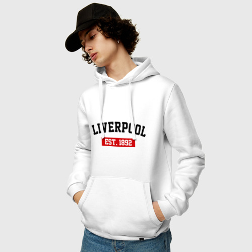 Мужская толстовка хлопок FC Liverpool Est. 1892, цвет белый - фото 3