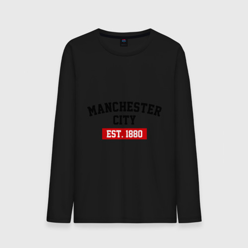 Мужской лонгслив хлопок FC Manchester City Est. 1880, цвет черный