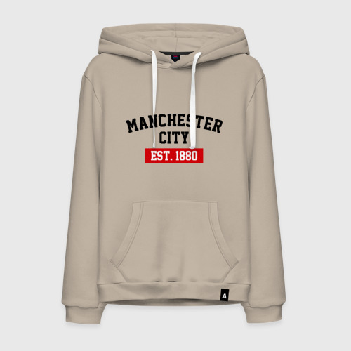 Мужская толстовка хлопок FC Manchester City Est. 1880, цвет миндальный