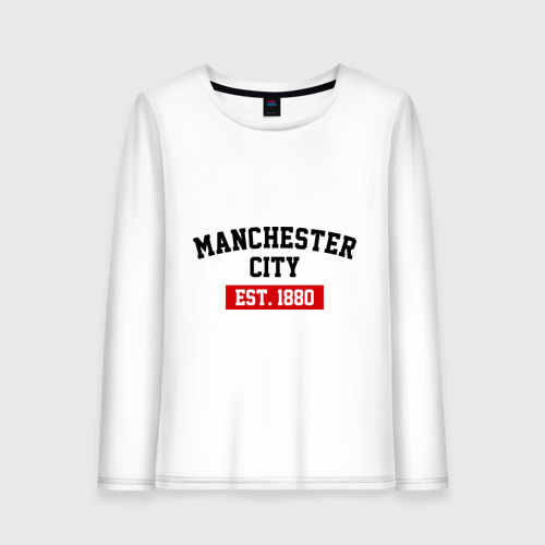 Женский лонгслив хлопок FC Manchester City Est. 1880, цвет белый