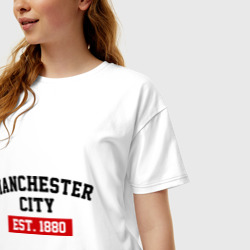 Женская футболка хлопок Oversize FC Manchester City Est. 1880 - фото 2