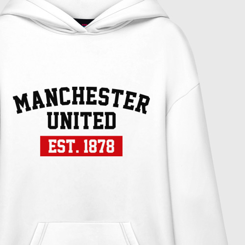 Худи SuperOversize хлопок FC Manchester United Est. 1878, цвет белый - фото 3