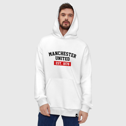 Худи SuperOversize хлопок FC Manchester United Est. 1878, цвет белый - фото 5