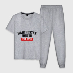 Мужская пижама хлопок FC Manchester United Est. 1878