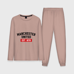 Мужская пижама с лонгсливом хлопок FC Manchester United Est. 1878