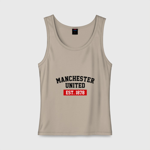 Женская майка хлопок FC Manchester United Est. 1878, цвет миндальный