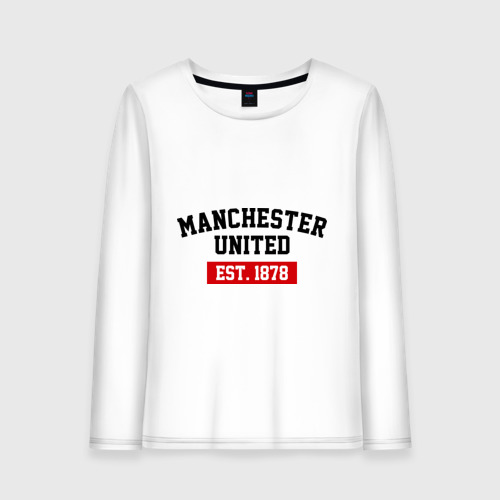 Женский лонгслив хлопок FC Manchester United Est. 1878, цвет белый