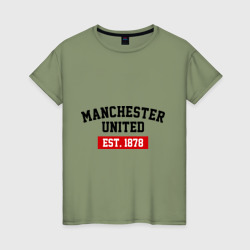Женская футболка хлопок FC Manchester United Est. 1878