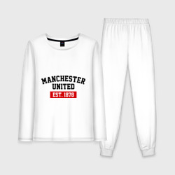 Женская пижама с лонгсливом хлопок FC Manchester United Est. 1878