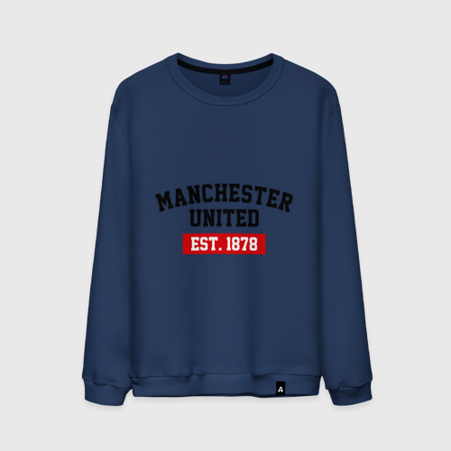 Мужской свитшот хлопок FC Manchester United Est. 1878, цвет темно-синий