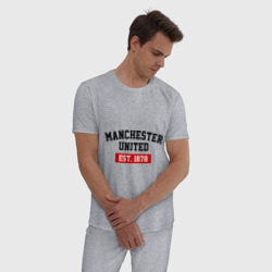 Мужская пижама хлопок FC Manchester United Est. 1878 - фото 2