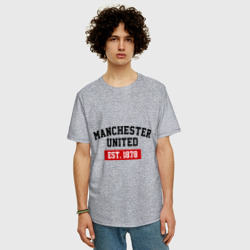 Мужская футболка хлопок Oversize FC Manchester United Est. 1878 - фото 2