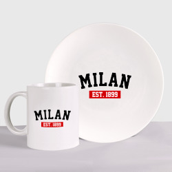 Набор: тарелка + кружка FC Milan Est. 1899