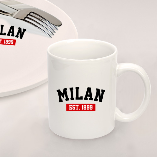 Набор: тарелка + кружка FC Milan Est. 1899 - фото 2