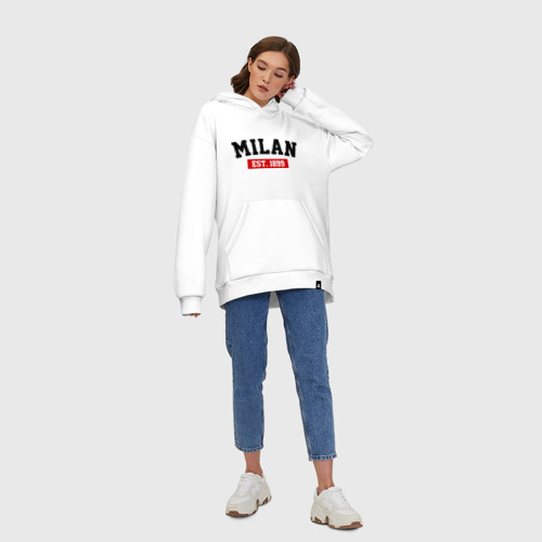 Худи SuperOversize хлопок FC Milan Est. 1899, цвет белый - фото 8