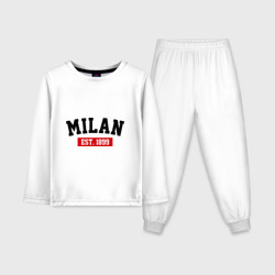 Детская пижама с лонгсливом хлопок FC Milan Est. 1899