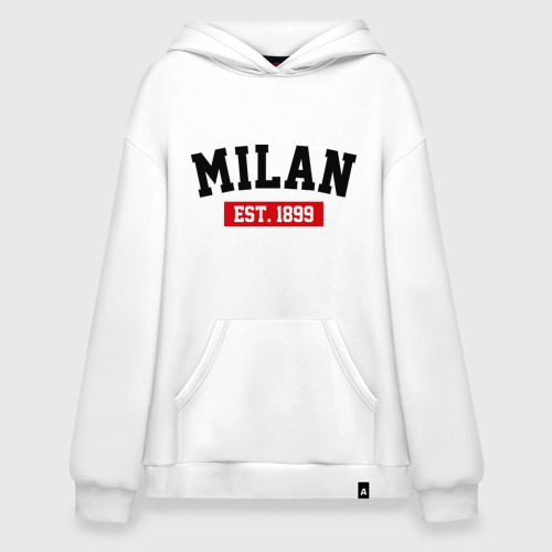 Худи SuperOversize хлопок FC Milan Est. 1899, цвет белый