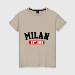 Женская футболка хлопок FC Milan Est. 1899