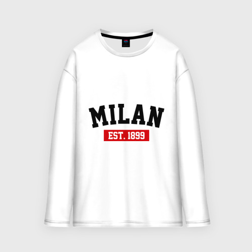 Женский лонгслив oversize хлопок FC Milan Est. 1899, цвет белый