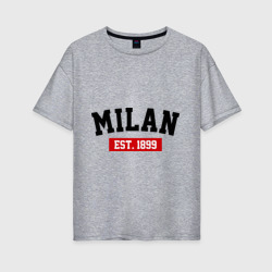 Женская футболка хлопок Oversize FC Milan Est. 1899