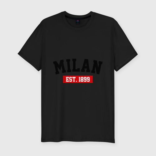 Мужская футболка хлопок Slim FC Milan Est. 1899, цвет черный