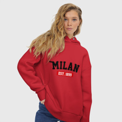 Женское худи Oversize хлопок FC Milan Est. 1899 - фото 2