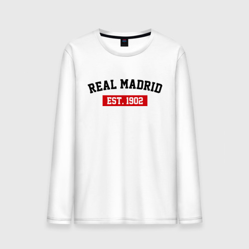 Мужской лонгслив хлопок FC Real Madrid Est. 1902, цвет белый