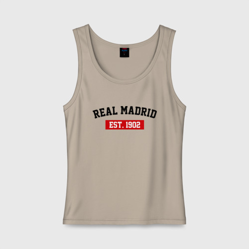 Женская майка хлопок FC Real Madrid Est. 1902, цвет миндальный