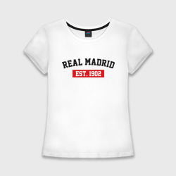 Женская футболка хлопок Slim FC Real Madrid Est. 1902