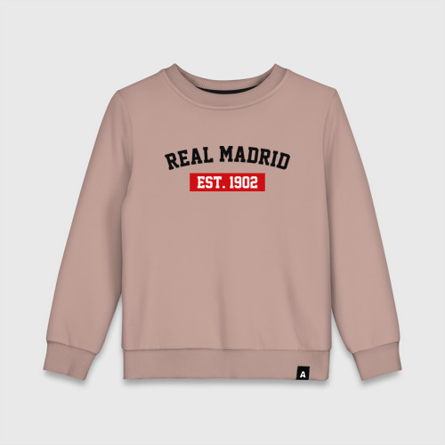 Детский свитшот хлопок FC Real Madrid Est. 1902, цвет пыльно-розовый