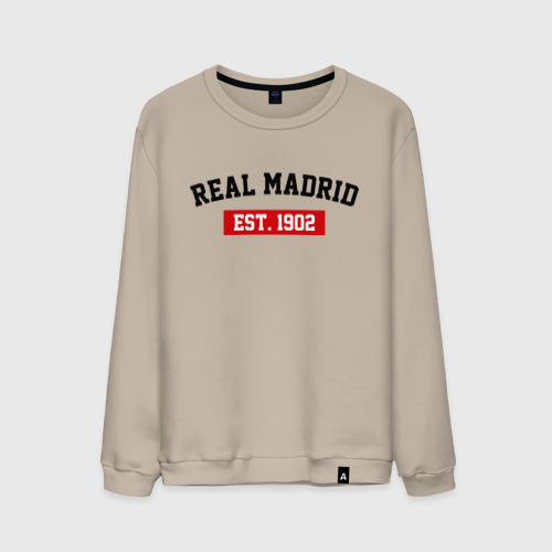 Мужской свитшот хлопок FC Real Madrid Est. 1902, цвет миндальный