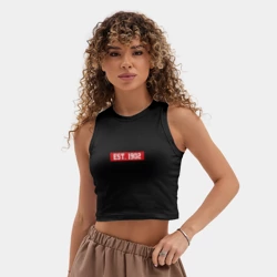 Женская укороченная майка-топ хлопок FC Real Madrid Est. 1902 - фото 2