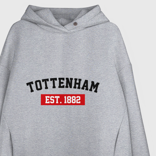 Женское худи Oversize хлопок FC Tottenham Est. 1882, цвет меланж - фото 3